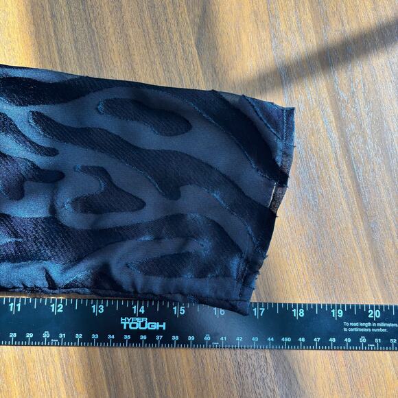 Y2K Additions by Chico's Sheer Zebra Print Blouse Black Funky Chic Size 1 - Picture 4 of 12